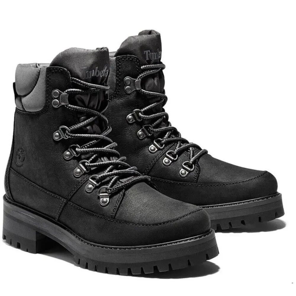 Timberland Courmayeur Valley Waterproof Leather Fabric Hiker Black Nubuck Sz 8.5